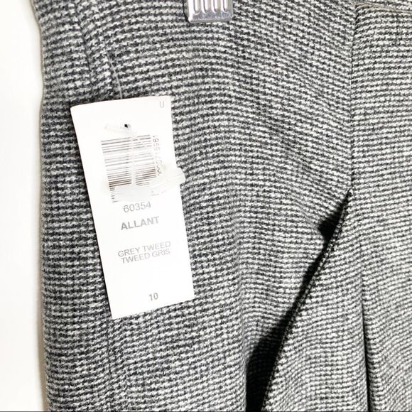 Aritzia Wilfred Allant Tweed Pleated Trouser Gray Size 10 High Rise Tapered crop - Picture 7 of 8
